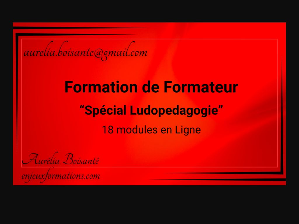 FORMATION DE FORMATEUR EN LIGNE SPECIAL LUDOPEDAGOGIE